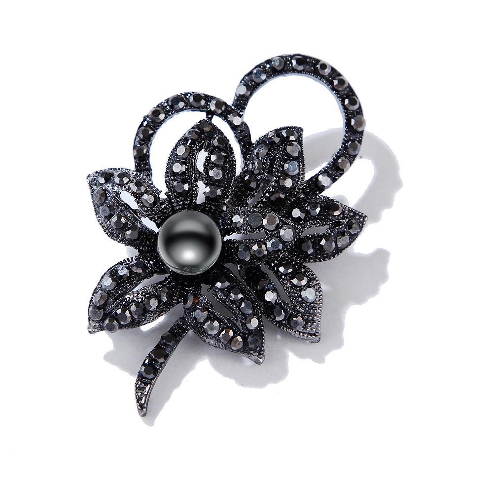 

Vintage Black Pearl Bow Brooch Alloy Pin Exquisite Hypoallergenic Luxury Enamel Long-lasting Color Women s BFF Gift Accessory