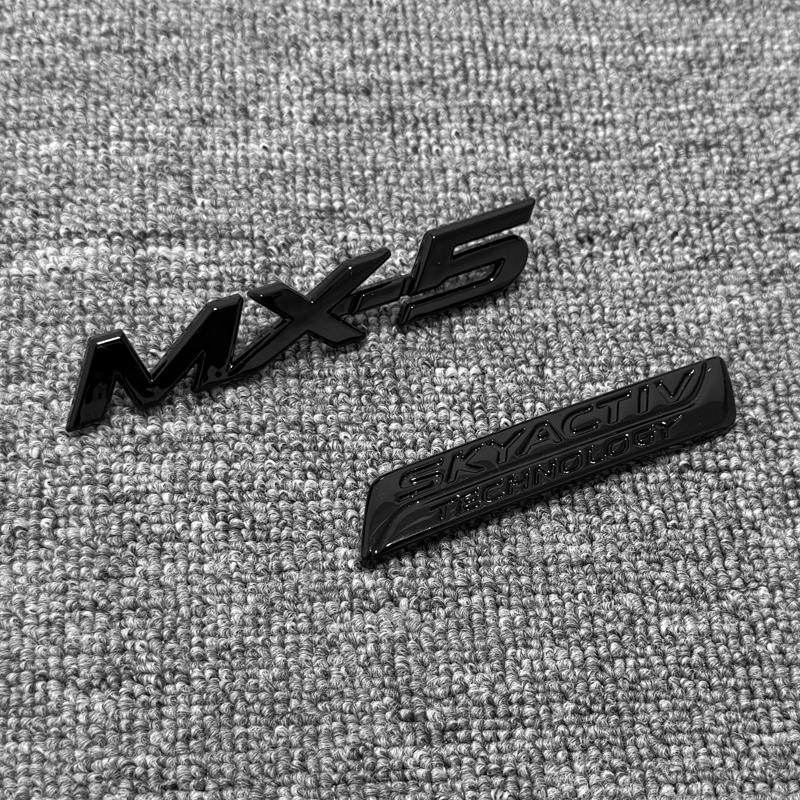 For Mazda MX5 NC MX-5 ND SKYACTIV Black Carbon Silver Rear Trunk Tail Logo Sticker Emblem Deca Tbfxu53