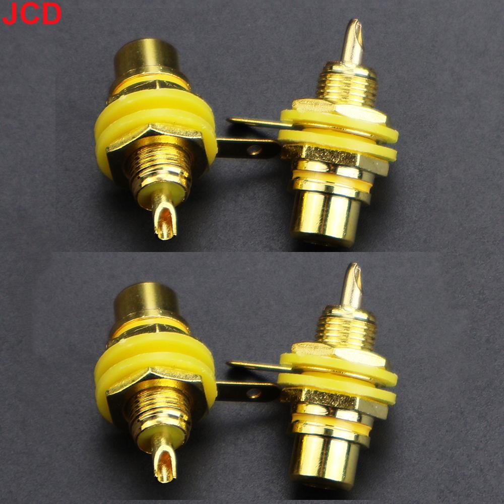 4 Pcs Solderable Rca Panel Mount Plug Female Jacks Socket Connector Chassis Amplifier Terminal Adapter Coupler for Amp (2 Pairs)