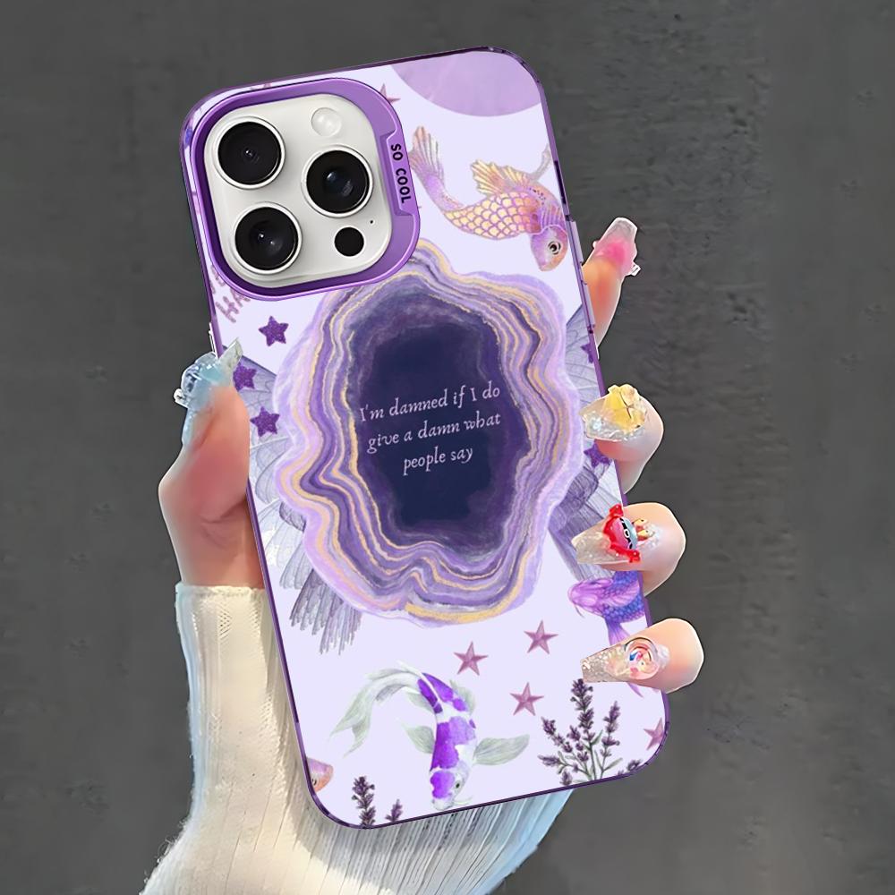 Purple Lavender Floral Flower Phone Case For IPhone 16 15 14 13 12 11 Pro Max X XR XSMAX 8 7 Plus Matte Shockproof Back Cover
