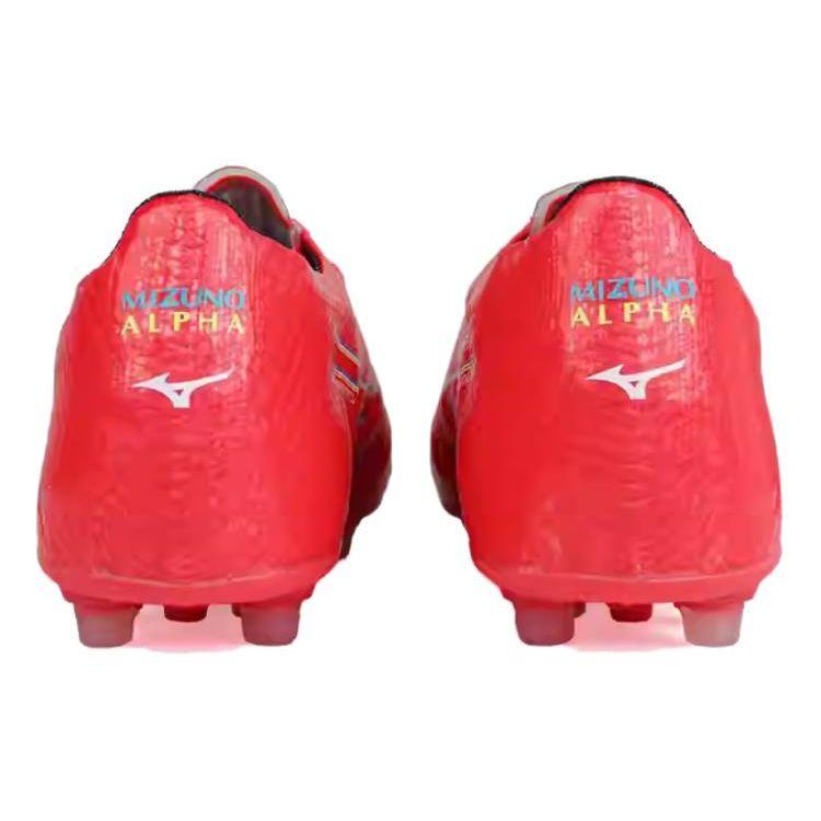 Mizuno Alpha Elit Comfortable Stable Round Toe Lace-Up Ag (Rubber Short Studs) Slip-Resistant Durable Soccer Shoes Men Soccer Shoes Red P1GA236364