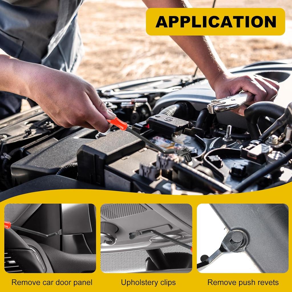 100 PCS Car Bumper Retainer Clips, 6 Type Nylon Fasteners Rivet Replacement Kit, Push-In Screw Bumper Push Rivet Clip With 5 Fastener Removers,