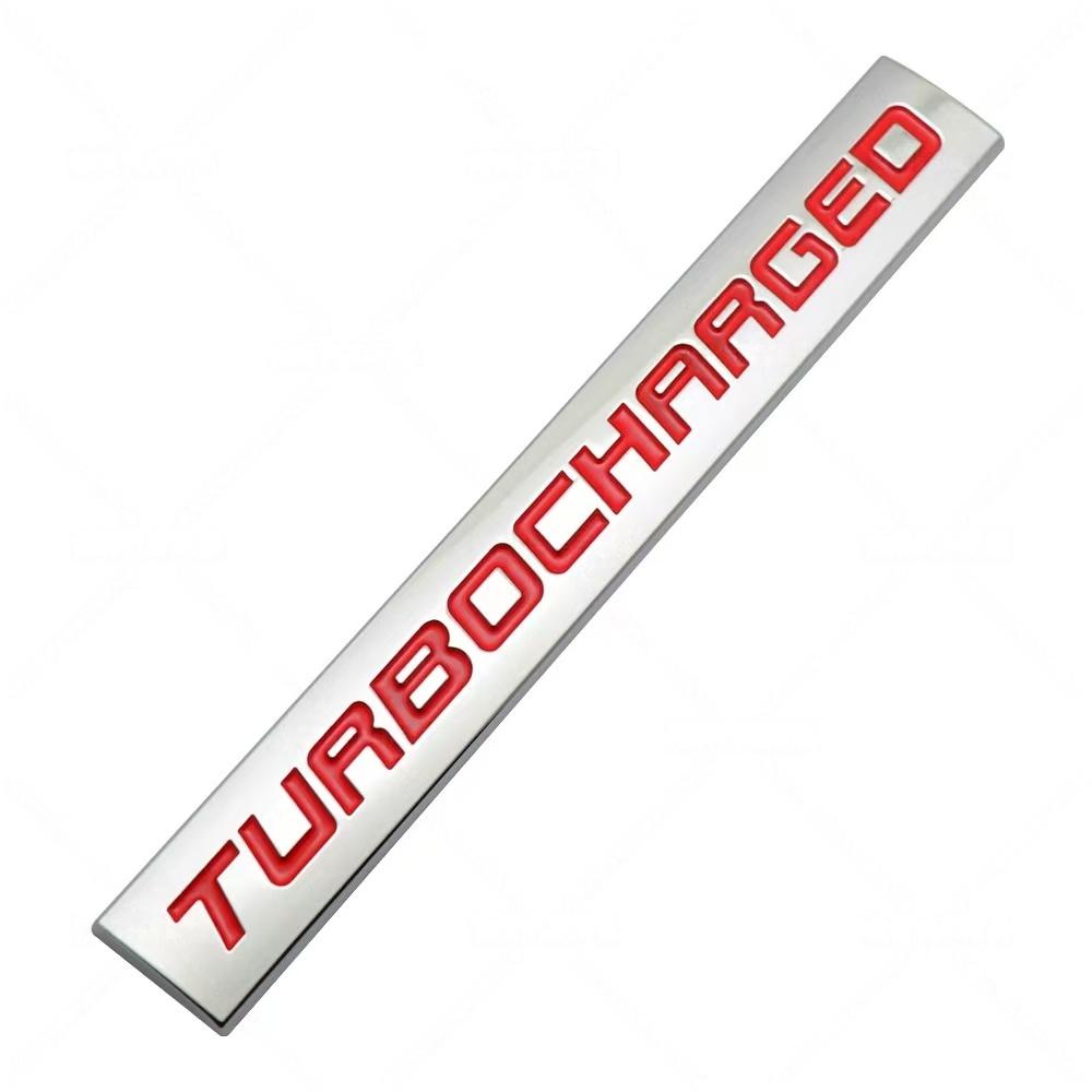 Car Styling Turbocharged 3D Metal Alloy Adhesive Emblem Rear Trunk Badge Fender Sticker Car Body Logo Decal Auto Accessory