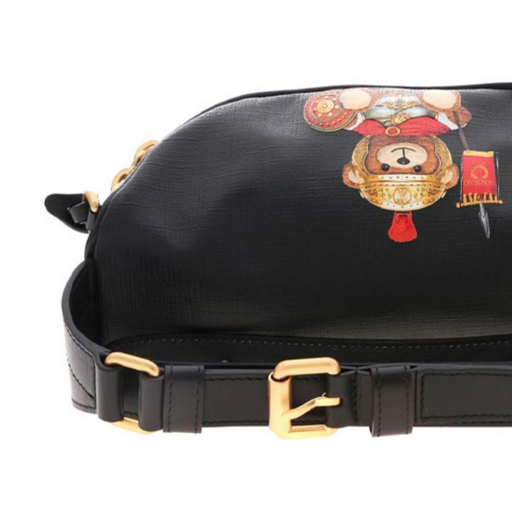 Moschino Roman Soldier Teddy Bear PU Waist Bag Unisex Waist Bag Black 7-T7718-8210-1555