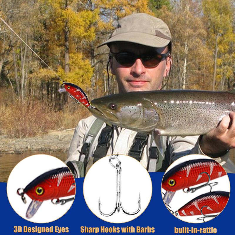 Christmas Fishing Advent Calendar 24 Days Fish Tackle Lures Set Countdown Calendar for Fishing Lovers Father's Day