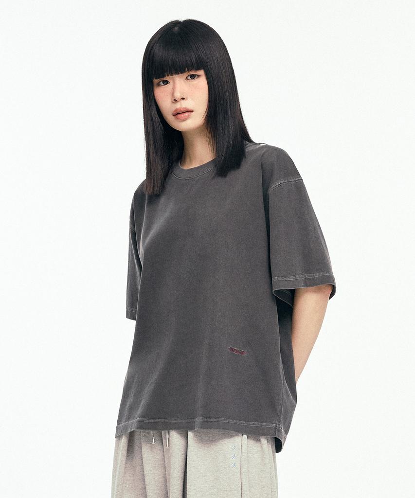 1993STUDIO 1993 Logo Pigment Crop Fit T-Shirt_Charcoal