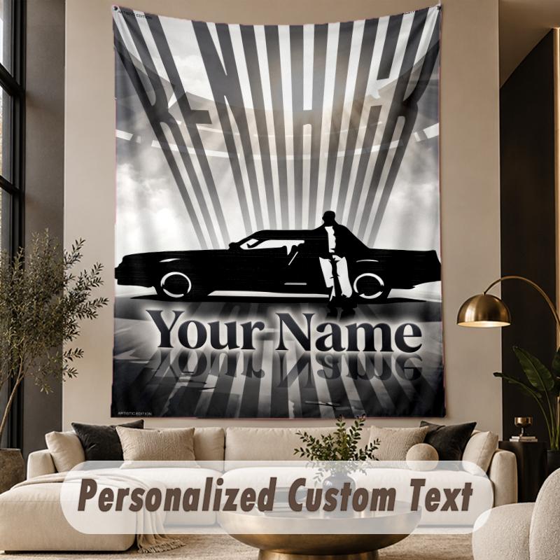 Custom Text Printed Tapestry Kendrick Lamar Pattern Large Wall Hanging Indoor Room Decor