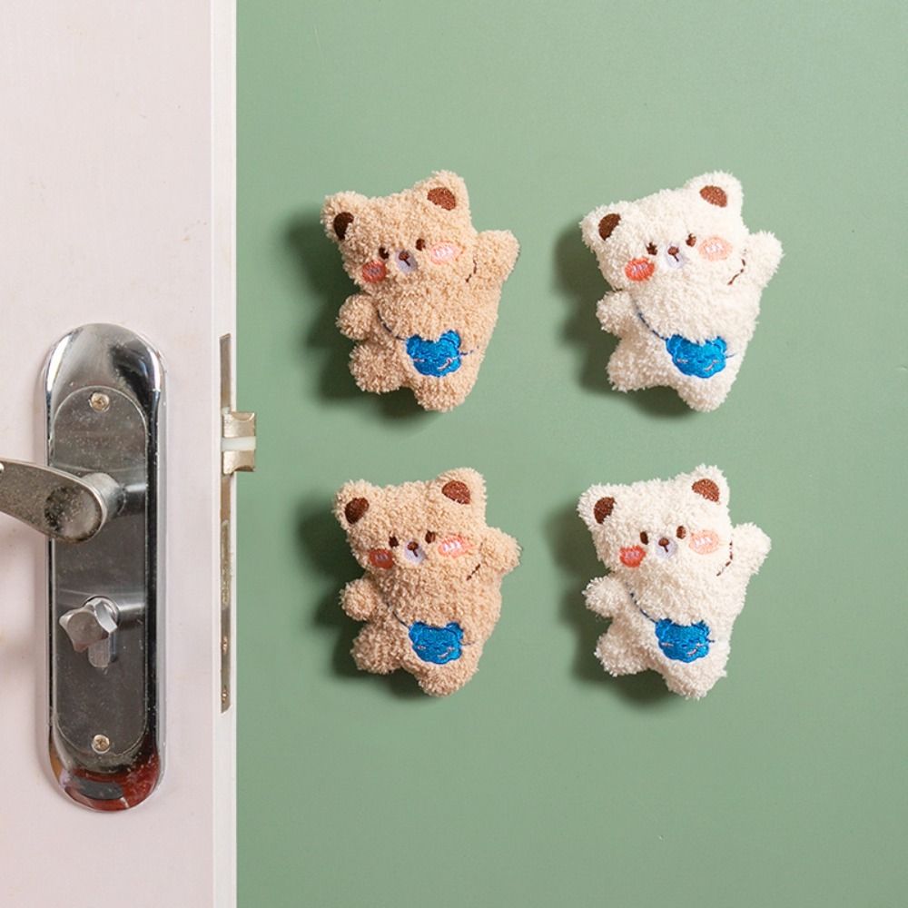

Self Adhesive Wall Anti-collision Pads Little Bear Handle Bumper Guard Cabinet Door