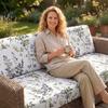 Outdoor Elastische Sofahülle Dehnbar Wasserdicht Terrassenmöbel-Schutzbezug für Garten-Sofa-Sitz mit bedrucktem Blattmuster