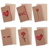 Valentines Day Mothers Day Greeting Card with Envelope Hollow Heart Flowers Gift Card Birthday Party Supplies Wedding Invitation
