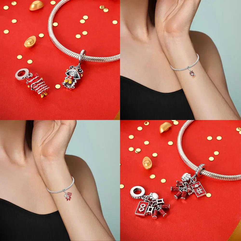 Bonne Année Dieu De La Richesse Breloque Perles Cuivre Ajustement Bracelet Original Accessoires Bricolage Bijoux Cadeau Femme