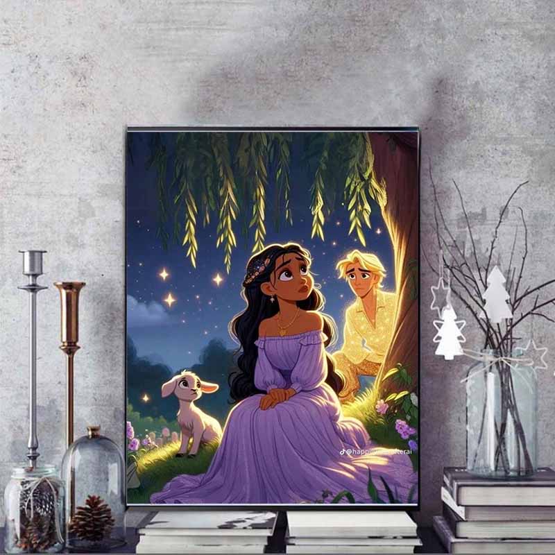 Disney 5D DIY Diamond Painting: Mirabeaus Magical House Cartoon Full Diamond Mosaic Art Wall Decoration Set