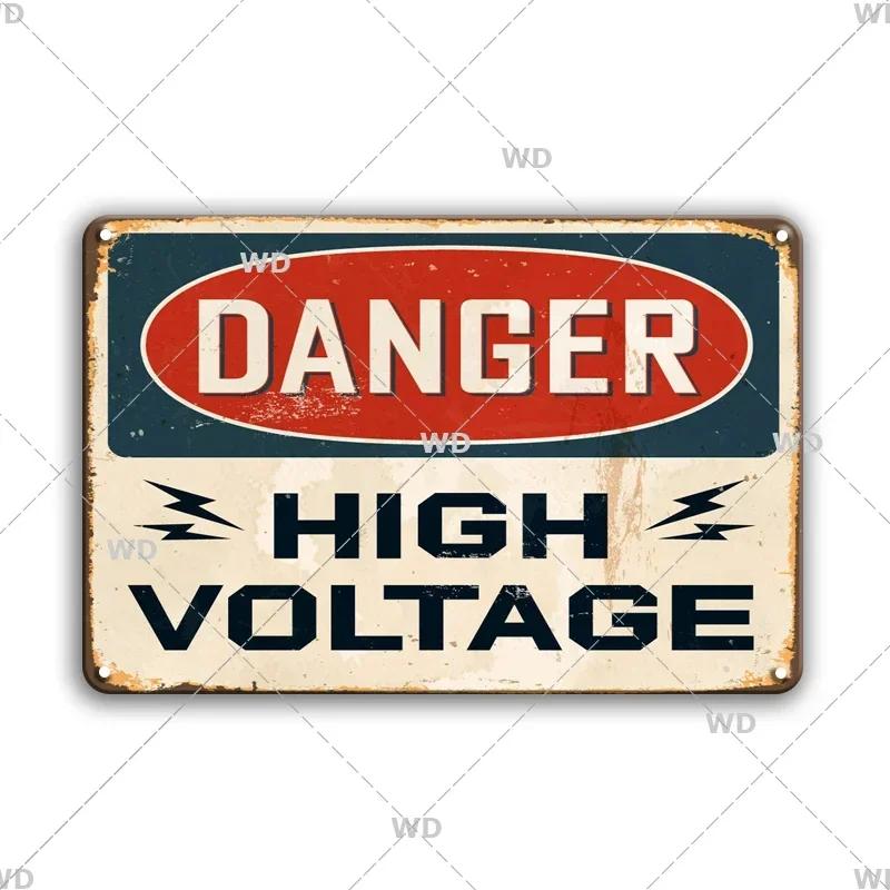 CautionCharm Vintage Metal Plaque - Warn Slogan Design - Great for Door, Factory & Home Wall Decor - Retro Caution Sign Poster