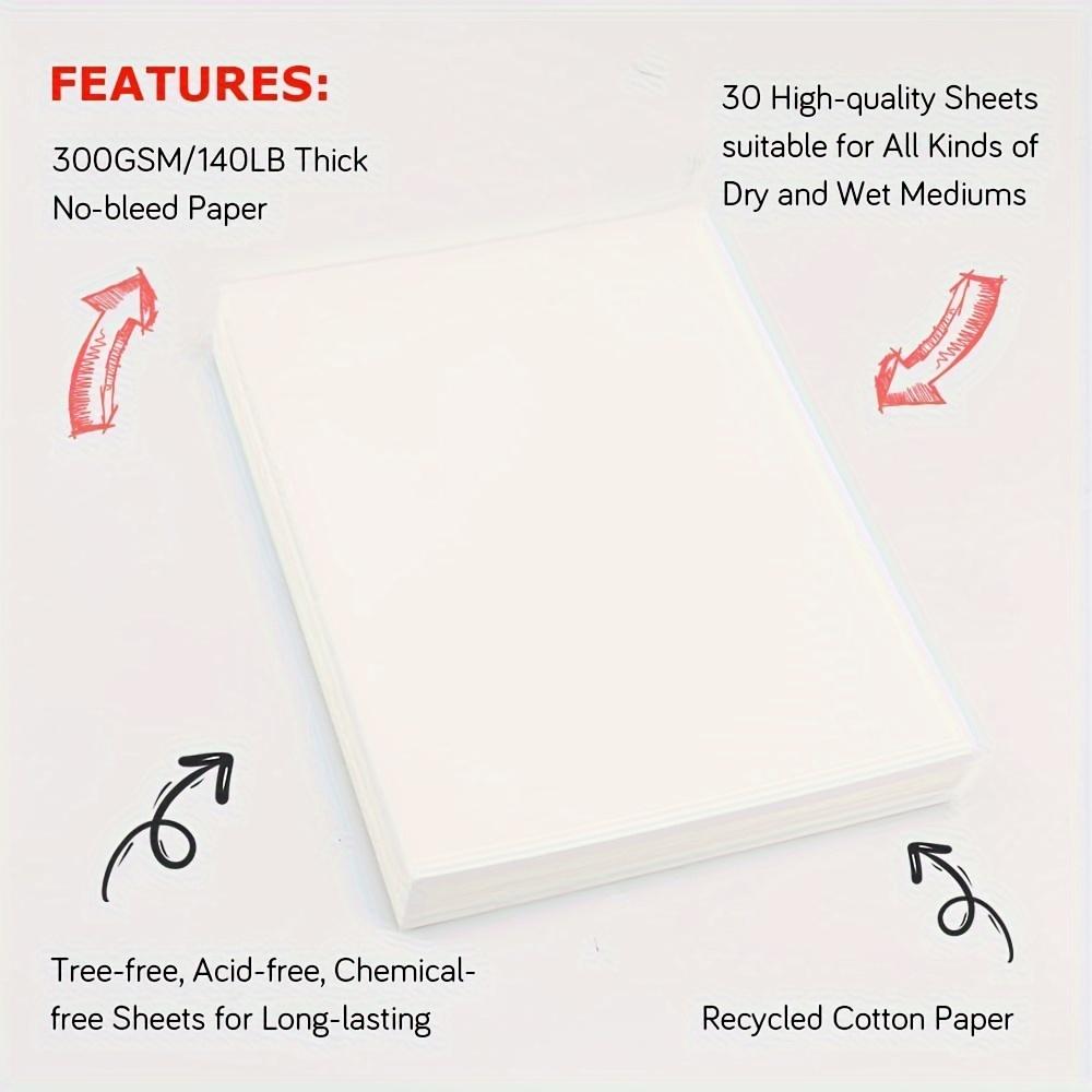 50pcs Watercolour Paper Bulk 140lb/300gsm 10x15 Inch 50 Sheets Drawing Paper Adult Art Supplies Sketch Pad Watercolour Paper Mixed