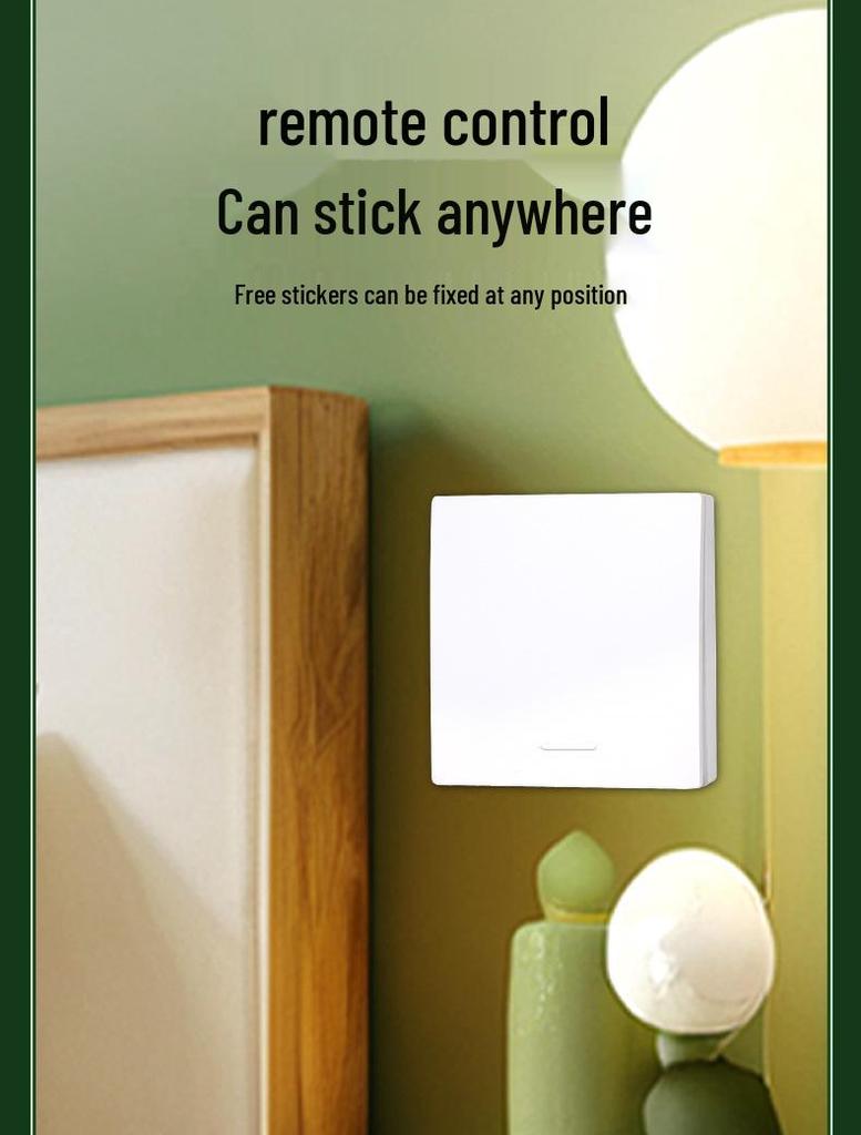 Battery-Free Wireless Switch: Easy Install, Multi-Control, Stick-On Design