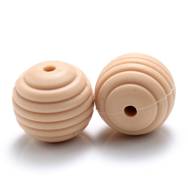 10 Stück/Los 15mm Baby-Silikonperlen Beißringe für 4-6 Monate Spiral-Lebensmittelechtes Silikon Beißring Schnuller Kette Halskette Herstellung