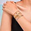 Vnox Charm Chain Bracelets For Women Statement Jewelry Gifts To Lovers Stainless Steel 18K Gold Plated Metal Bracelet