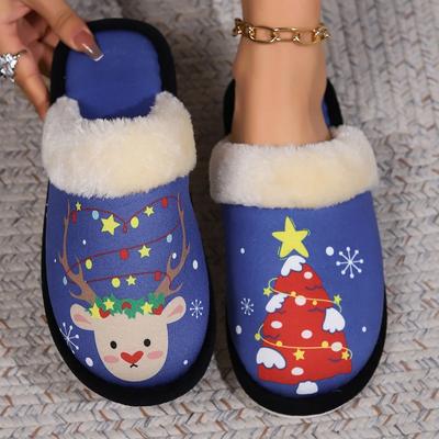 Mode Weihnachten Hausschuhe 2025 Druck Zuhause Herren Damen Paare Sandalen Plüsch Lässig Warme Schuhe Hausschuhe Damen Winter Zapatos De Mujer