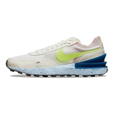 Waffle One Crater Mesh Suede Leather Recycled Materials Low-Top Lifestyle Sneakers Women Sneakers White Green Blue DJ9640-100