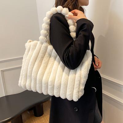 Plüschtasche Damen 2025 Herbst und Winter neue Mode einfache Umhängetasche tragbar große Kapazität Mao Mao Tragetasche