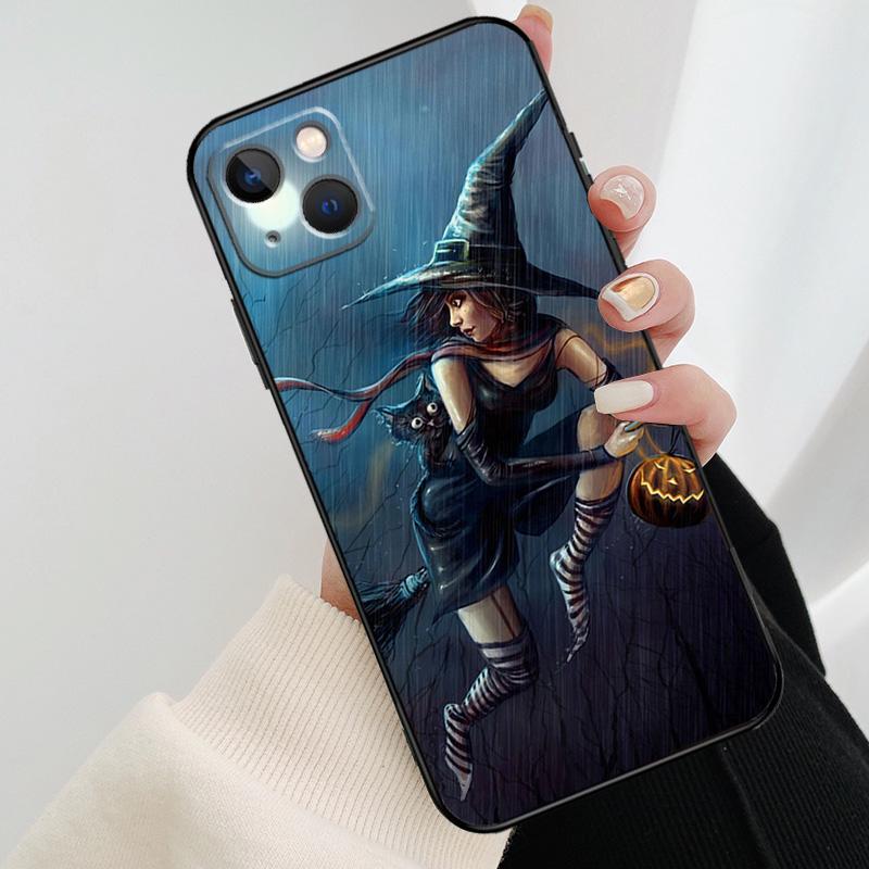 Moon Witch Horror Phone Case For iPhone 13 12 11 14 15 16 Pro Max Mini X XS Max XR Plus Case Back Cover