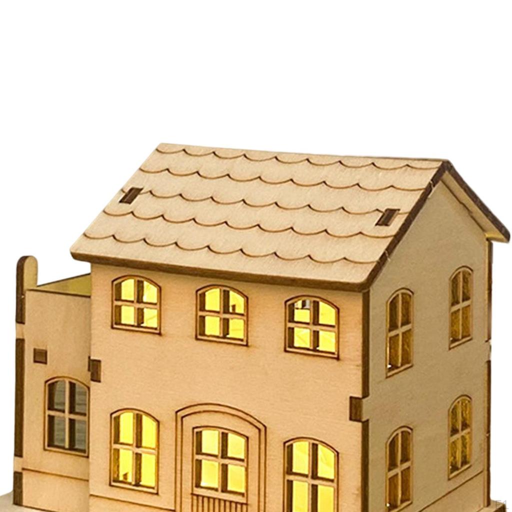 Unfinished Wood House Living Room Sculpture Festival Village Christmas Scene