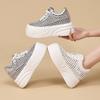 Korean Version of Thick-soled Hollow Fashion Casual Shoes Women's 2025 Summer New Woven Mesh White Shoes Versatile Muffin Shoes