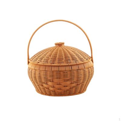Woven Basket for Picnic Food Storage and Shopping Hamper Outdoor Activities