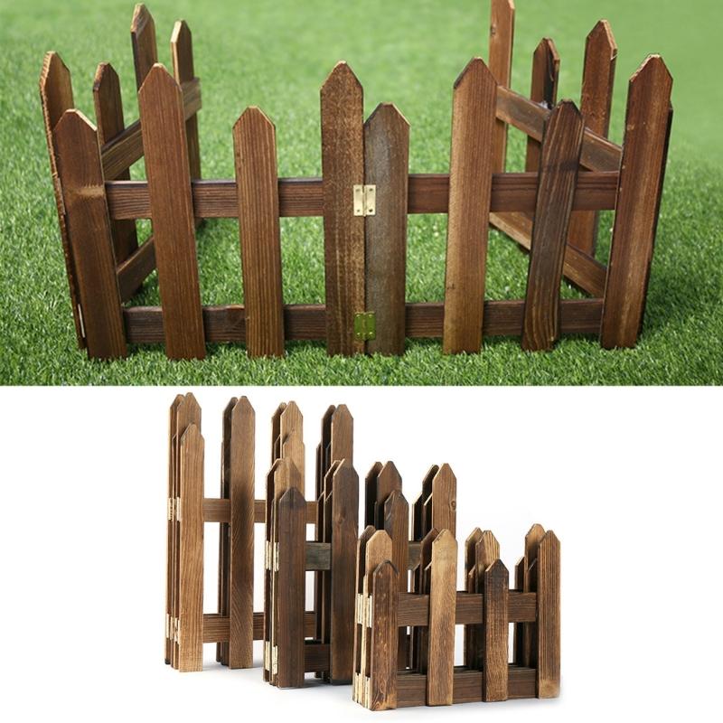 120cm Mini Fence Barrier DIY Miniature Fairy Garden Fence Wooden Craft Figurine Ornament Dollhouse Decoration Accessory