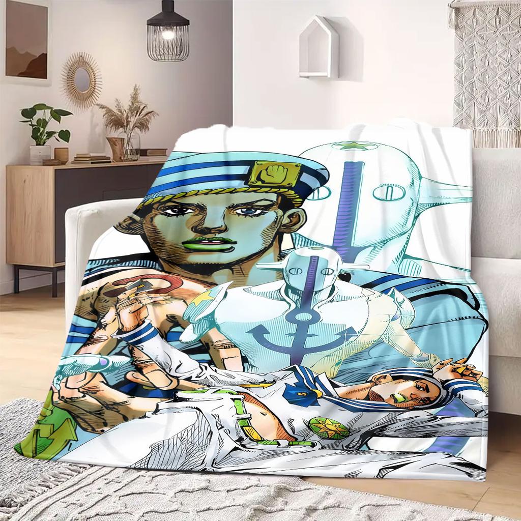 JOJO anime Flannel Blanket Warm,Comfortable,Suitable for Bedrooms,Sofas,Beds,Chairs,Picnics,Travel
