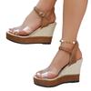 Wedge Heel Sandals Summer One-strap Versatile Shoes Casual Thick-soled High-heeled Sandals