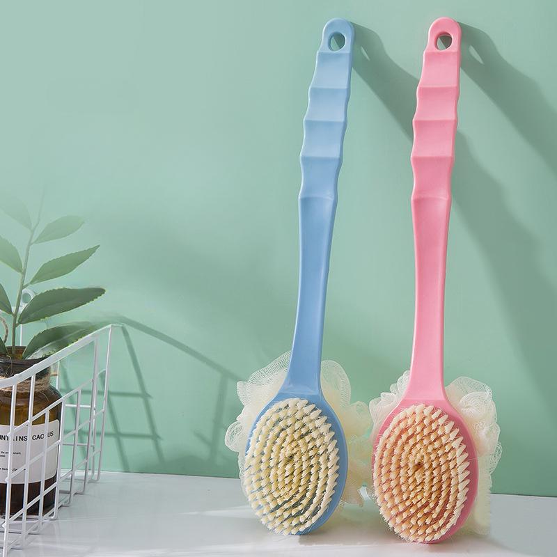 Bath Scrub Brush Sponge Long Soft Hair Bath Brush Doubleside Rub Shower Brush Back Scrubber Exfoliating Tool