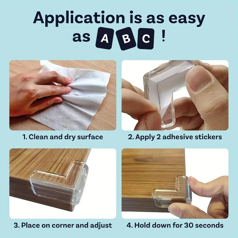 20PCS Transparent Anti Collision Angle PVC Pad Child Safety Corner Guard Baby Collision Proof Protector Table Corner