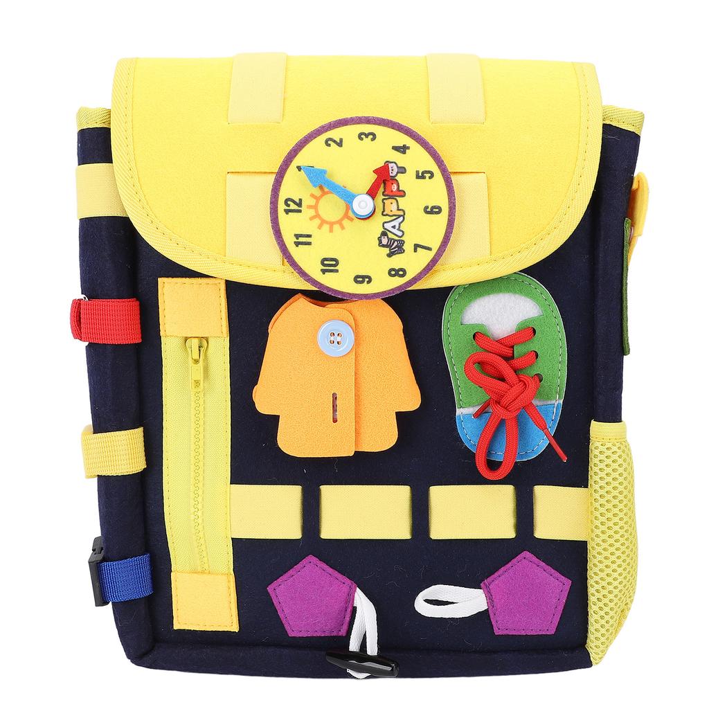 Toddler Backpack with Buckles Felt Educational Learning Activity Sensory Backpack Large Capacity Bag