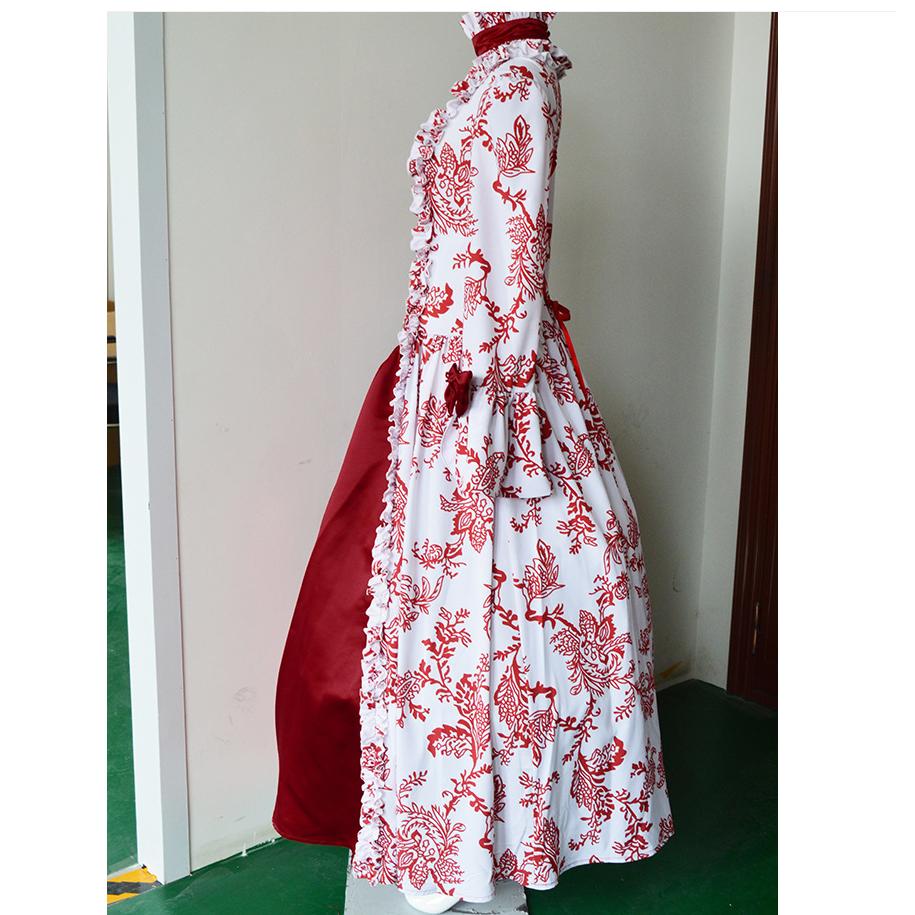 Long-sleeved Printed Temperament Palace Evening Dress Big Trumpet Sleeve Dress
