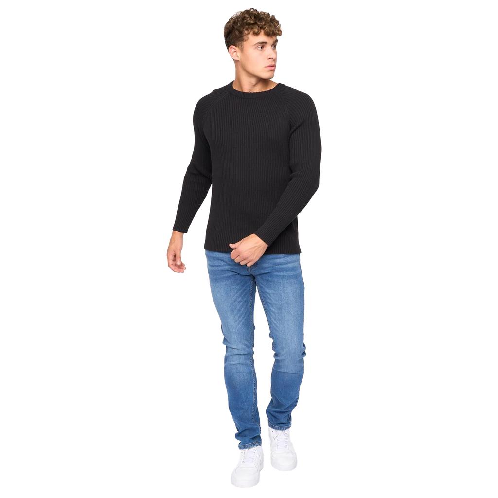 Crosshatch Mens Kramtax Knitted Raglan Pullover
