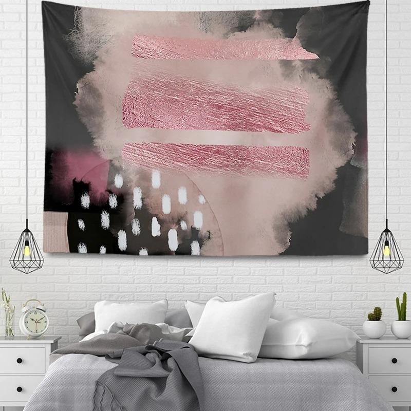 Pink Simple Illustration Decorative Tapestry Home Wall Decoration Office Living Room Tapestry