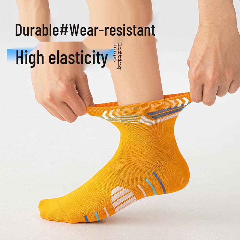 Men's Breathable Odor-Resistant Mid-Calf Cotton Socks - Versatile Casual Sports Wear for Spring and Summer
