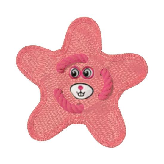 

Летающий диск для собак в форме звезды Пищащий Хрустящая бумага Интерактивная игрушка для собак Прочная игрушка-грызун для собак для тренировок на улице Апортировка Ловля Игра розовый