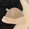 Plush knitted wool hat women's autumn and winter warm versatile cute face small new basin hat winter