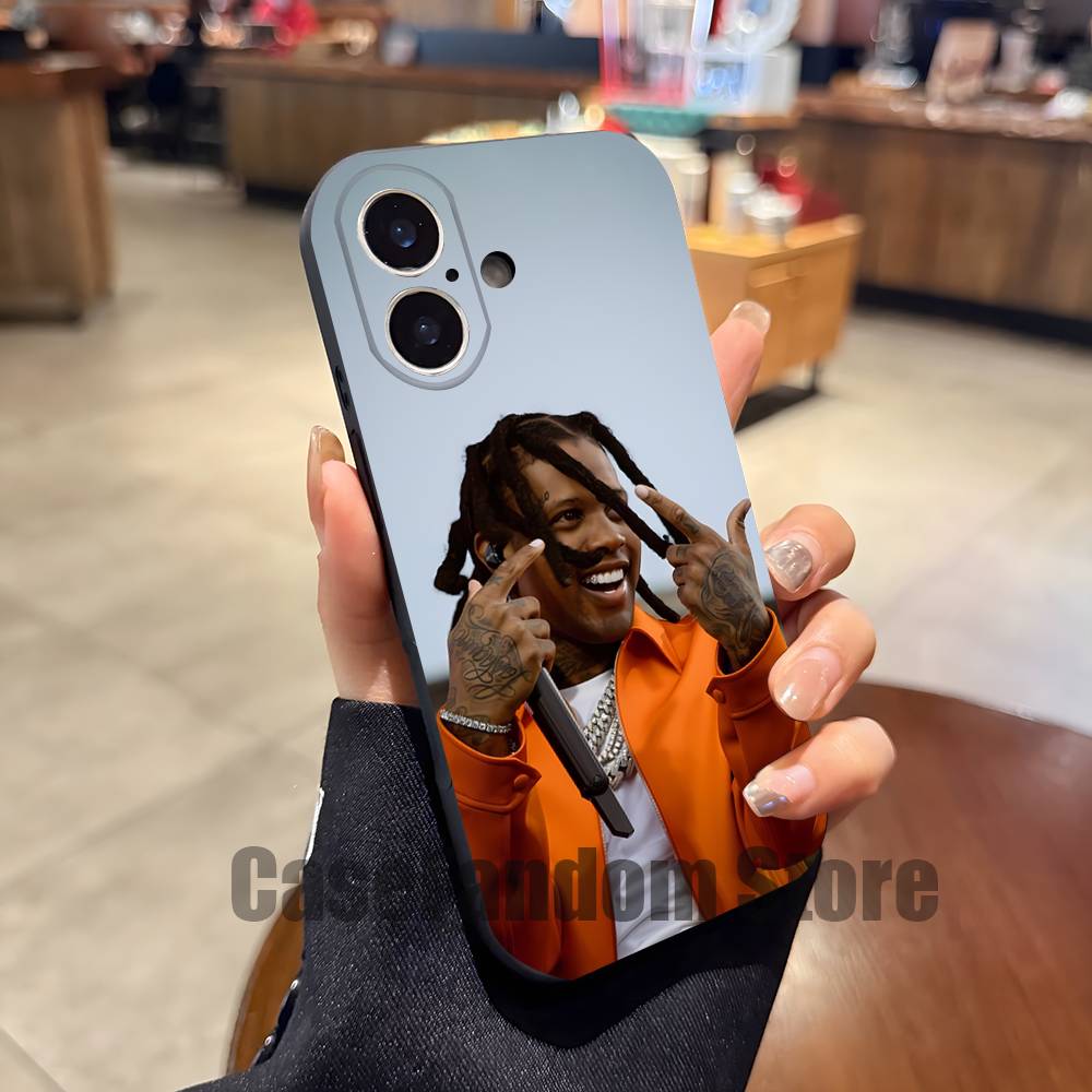 L-Lil Durk Deep Thoughts Wear-resistant Phone Case For iPhone 17,16,15,14,13,12,11,Pro,Max,Plus Black Soft Cover