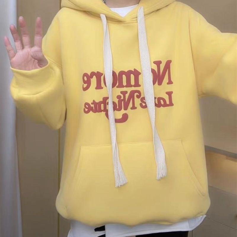 2023 Autumn/Winter Women's Slimming Printed Hooded Fleece Sweatshirt