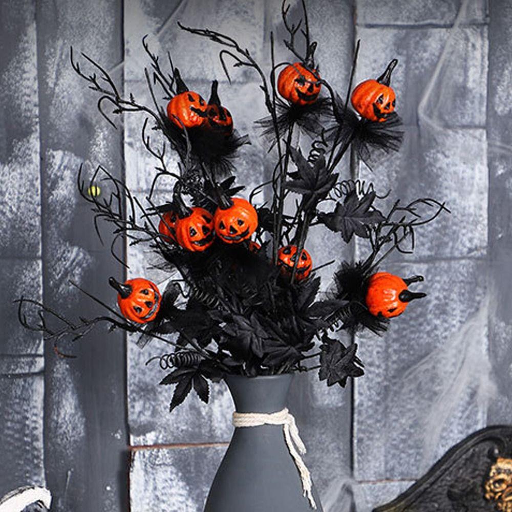 Gothic Flowers Artificial Maple Leaf Pumpkin Scary Fake Plants  Halloween Scary Props