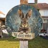 Happy Dayz Rabbit Metal Sign Vintage Farmhouse Wall Decor Rustic Tin Art for Home Living Room Bedroom Garage