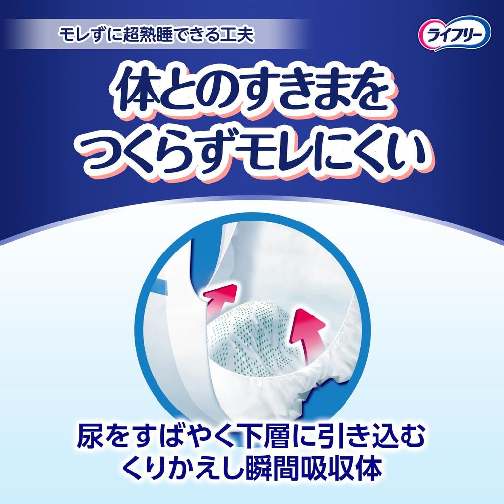 Lifree Urine Absorbing for Disposable Nighttime 24 Count Pants-Compatible Pads, Stay-Staying Pants, Super, 5-Time Absorption,