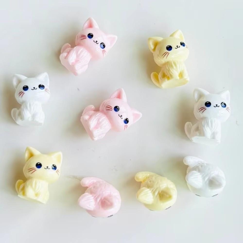 12Pcs Cute Cat Series Resin Decorations Diy Craft 3D Charms Cartoon Charms  Scrapbooking Accessories