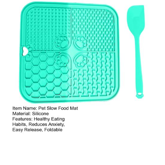 Slow Feeder Lick Mat with Suction Cups Silicone Pet Bowl for Anxiety Relief Digestion BPA-Free Portable Dog Food Puzzle Mat for Wet Food Yogurt Treats