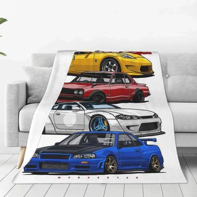 Engine Blanket Jdm GTR Car Drift Turbo Plush Warm SuperSoft Flannel Fleece Throw Blanket For Sofa Bedspread Quilt Travel Gifts#(2)