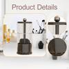 Auto Rising Makeup Brush Holder Cosmetic Tools Organizer Compact Multipurpose with Lid Storage for