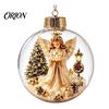 Winter Holiday Decorations Christmas Story Ornament, Acrylic Hanging Angel Santa Claus Seasonal Home Decor Candy House Designs, Ball Shape Festive